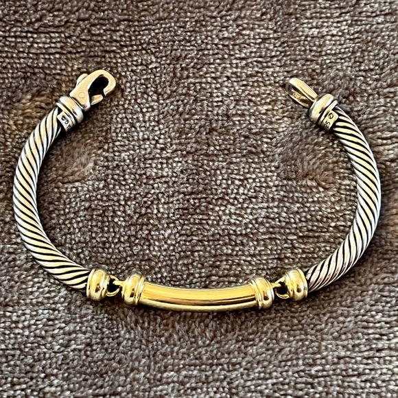 VINTAGE DAVID YURMAN GOLD AND SILVER BRACELET - Picture 3 of 4